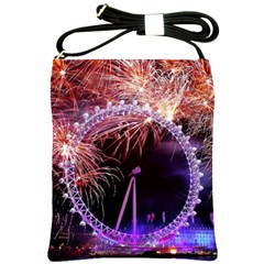 Happy New Year Clock Time Fireworks Pictures Shoulder Sling Bags by Sapixe