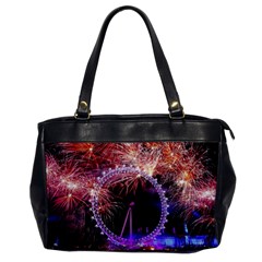 Happy New Year Clock Time Fireworks Pictures Office Handbags by Sapixe