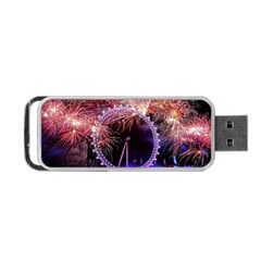 Happy New Year Clock Time Fireworks Pictures Portable Usb Flash (two Sides) by Sapixe