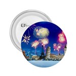 Happy New Year Celebration Of The New Year Landmarks Of The Most Famous Cities Around The World Fire 2.25  Buttons Front