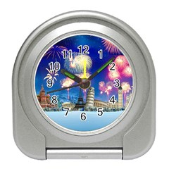 Happy New Year Celebration Of The New Year Landmarks Of The Most Famous Cities Around The World Fire Travel Alarm Clocks