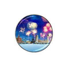 Happy New Year Celebration Of The New Year Landmarks Of The Most Famous Cities Around The World Fire Hat Clip Ball Marker (10 Pack) by Sapixe