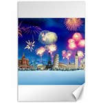 Happy New Year Celebration Of The New Year Landmarks Of The Most Famous Cities Around The World Fire Canvas 24  x 36  23.35 x34.74  Canvas - 1