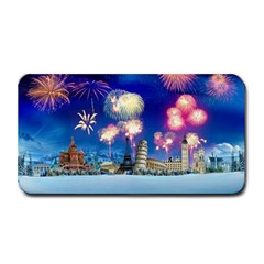 Happy New Year Celebration Of The New Year Landmarks Of The Most Famous Cities Around The World Fire Medium Bar Mats