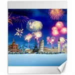 Happy New Year Celebration Of The New Year Landmarks Of The Most Famous Cities Around The World Fire Canvas 11  x 14   10.95 x13.48  Canvas - 1