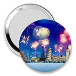 Happy New Year Celebration Of The New Year Landmarks Of The Most Famous Cities Around The World Fire 3  Handbag Mirrors Front