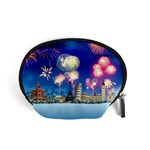 Happy New Year Celebration Of The New Year Landmarks Of The Most Famous Cities Around The World Fire Accessory Pouches (Small)  Front