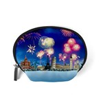 Happy New Year Celebration Of The New Year Landmarks Of The Most Famous Cities Around The World Fire Accessory Pouches (Small)  Back