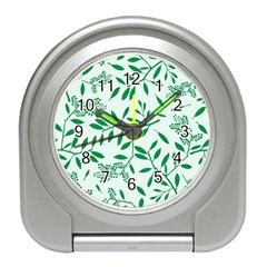 Leaves Foliage Green Wallpaper Travel Alarm Clocks by Sapixe