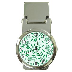 Leaves Foliage Green Wallpaper Money Clip Watches by Sapixe