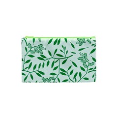 Leaves Foliage Green Wallpaper Cosmetic Bag (xs) by Sapixe