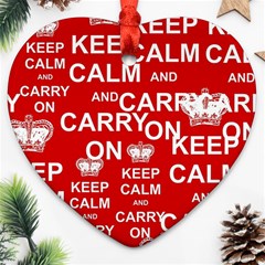 Keep Calm And Carry On Ornament (Heart)