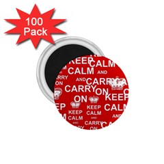 Keep Calm And Carry On 1 75  Magnets (100 Pack)  by Sapixe