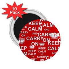 Keep Calm And Carry On 2.25  Magnets (10 pack) 