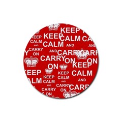 Keep Calm And Carry On Rubber Round Coaster (4 Pack)  by Sapixe