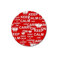 Keep Calm And Carry On Magnet 3  (Round)