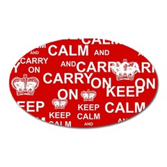 Keep Calm And Carry On Oval Magnet