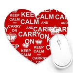 Keep Calm And Carry On Heart Mousepads Front