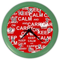 Keep Calm And Carry On Color Wall Clocks by Sapixe