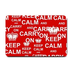 Keep Calm And Carry On Small Doormat  by Sapixe