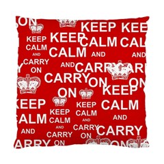 Keep Calm And Carry On Standard Cushion Case (one Side) by Sapixe