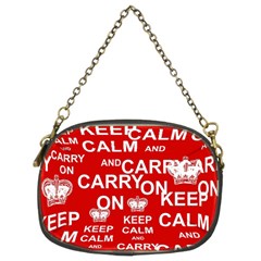 Keep Calm And Carry On Chain Purses (two Sides)  by Sapixe