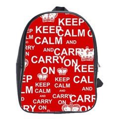 Keep Calm And Carry On School Bag (Large)