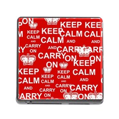 Keep Calm And Carry On Memory Card Reader (square) by Sapixe