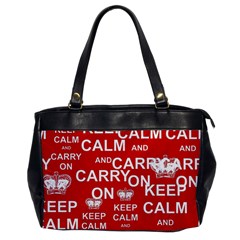 Keep Calm And Carry On Office Handbags by Sapixe