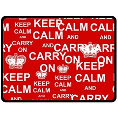 Keep Calm And Carry On Fleece Blanket (large)  by Sapixe