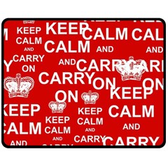 Keep Calm And Carry On Fleece Blanket (medium)  by Sapixe