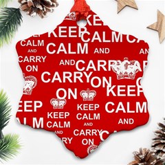 Keep Calm And Carry On Ornament (snowflake) by Sapixe