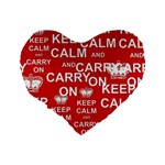 Keep Calm And Carry On Standard 16  Premium Heart Shape Cushions Back