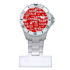 Keep Calm And Carry On Plastic Nurses Watch by Sapixe