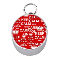 Keep Calm And Carry On Mini Silver Compasses by Sapixe