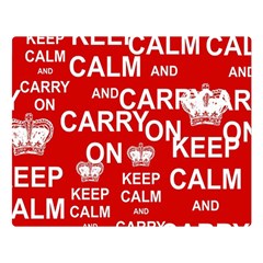 Keep Calm And Carry On Double Sided Flano Blanket (Large) 