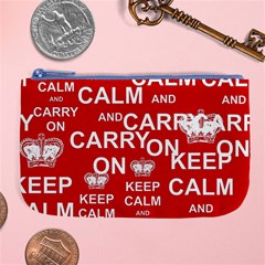 Keep Calm And Carry On Large Coin Purse by Sapixe