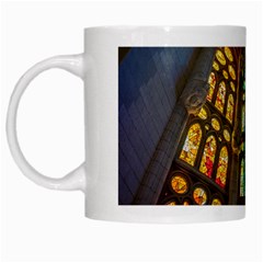 Leopard Barcelona Stained Glass Colorful Glass White Mugs by Sapixe