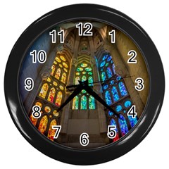 Leopard Barcelona Stained Glass Colorful Glass Wall Clocks (black) by Sapixe