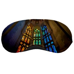 Leopard Barcelona Stained Glass Colorful Glass Sleeping Masks by Sapixe