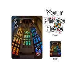 Leopard Barcelona Stained Glass Colorful Glass Playing Cards 54 (mini)  by Sapixe