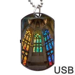 Leopard Barcelona Stained Glass Colorful Glass Dog Tag Usb Flash (one Side) by Sapixe