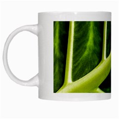 Leaf Dark Green White Mugs by Sapixe