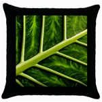 Leaf Dark Green Throw Pillow Case (Black) Front