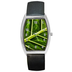 Leaf Dark Green Barrel Style Metal Watch by Sapixe