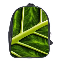 Leaf Dark Green School Bag (xl) by Sapixe