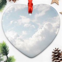 Light Nature Sky Sunny Clouds Heart Ornament (two Sides) by Sapixe