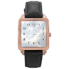 Light Nature Sky Sunny Clouds Rose Gold Leather Watch  by Sapixe