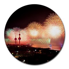 Kuwait Liberation Day National Day Fireworks Round Mousepads by Sapixe