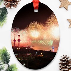 Kuwait Liberation Day National Day Fireworks Oval Ornament (two Sides) by Sapixe